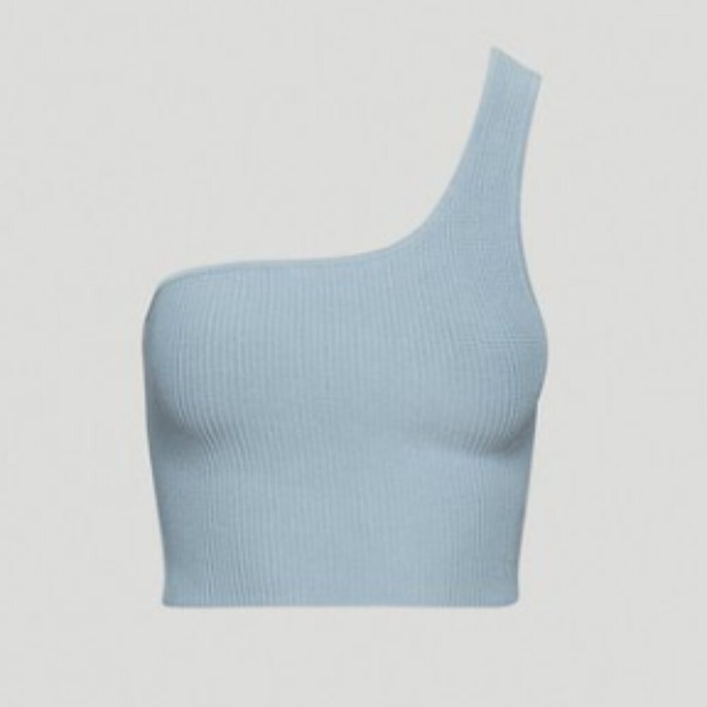 Aritzia | Babaton SCULPT KNIT ONE-SHOULDER (Size M, Color: Cement Blue)
